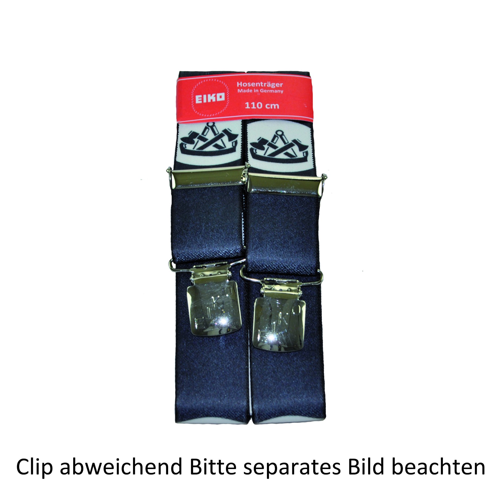 Hosenträger Zacken-Clip Zunftmotiv, 36mm, Metall-Rückenteil
