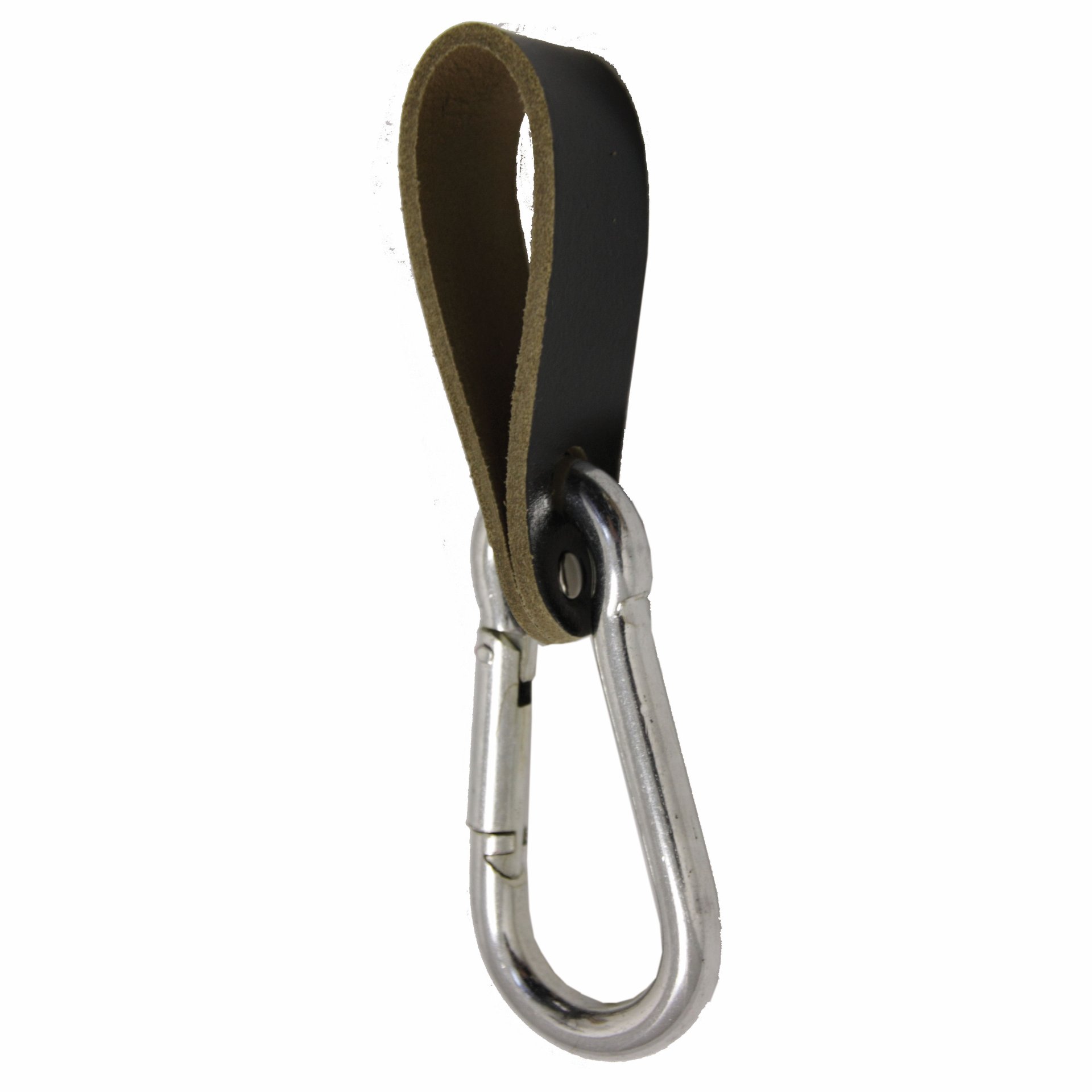 10er Power-Karabiner mit Lederschlaufen extrastark