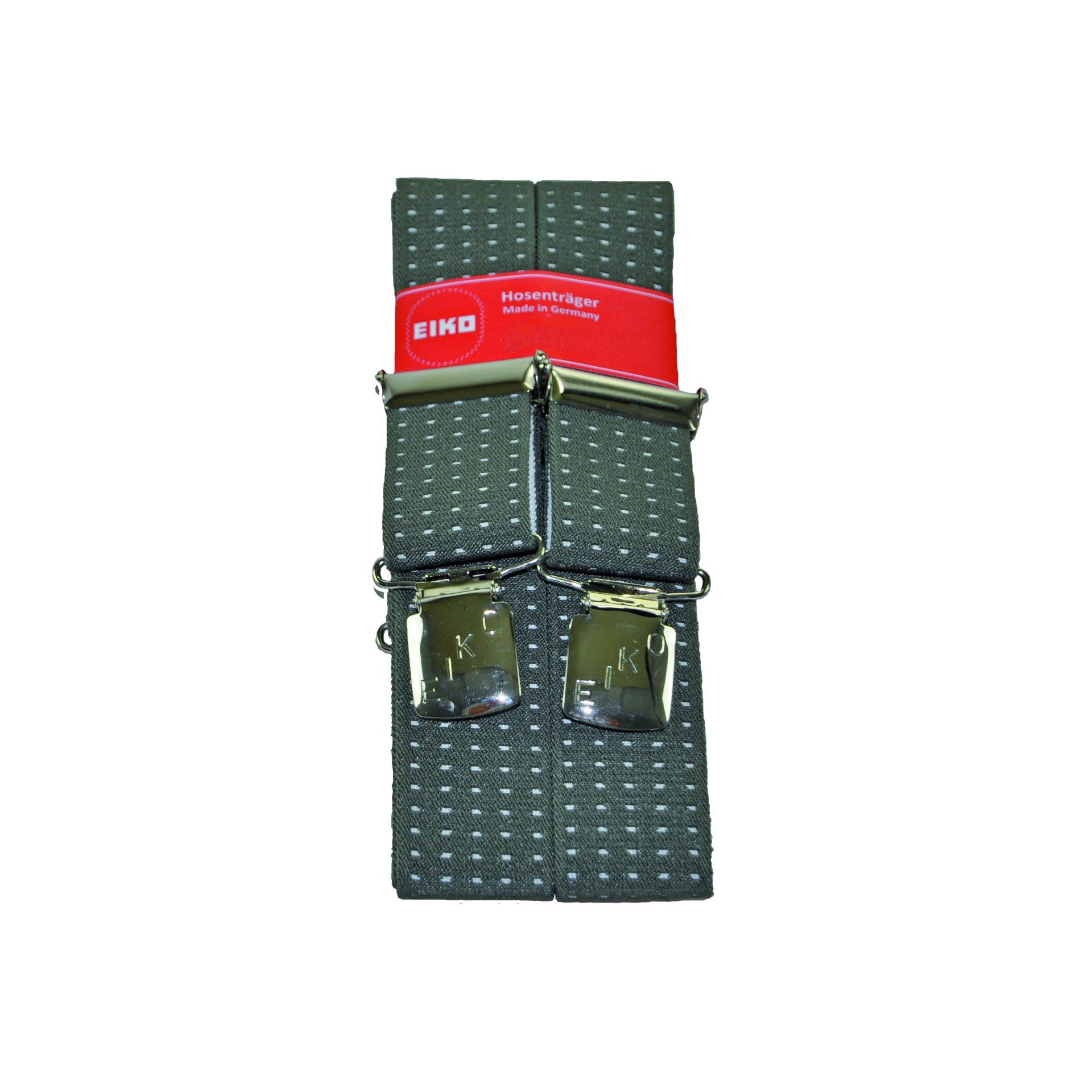 Hosenträger EIKO Clip dunkles Muster 36mm, Leder-Rückenteil