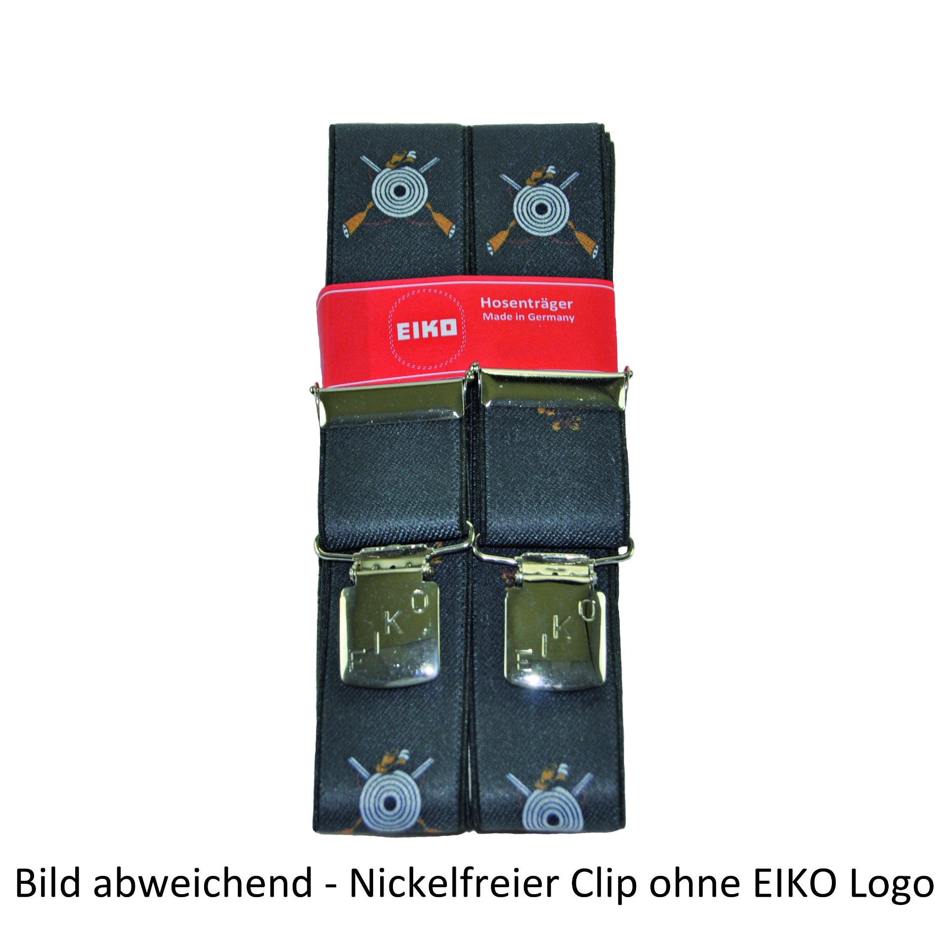 Hosenträger EIKO Clip nickelfrei, Motivdruck, 36mm, Leder-Rückenteil