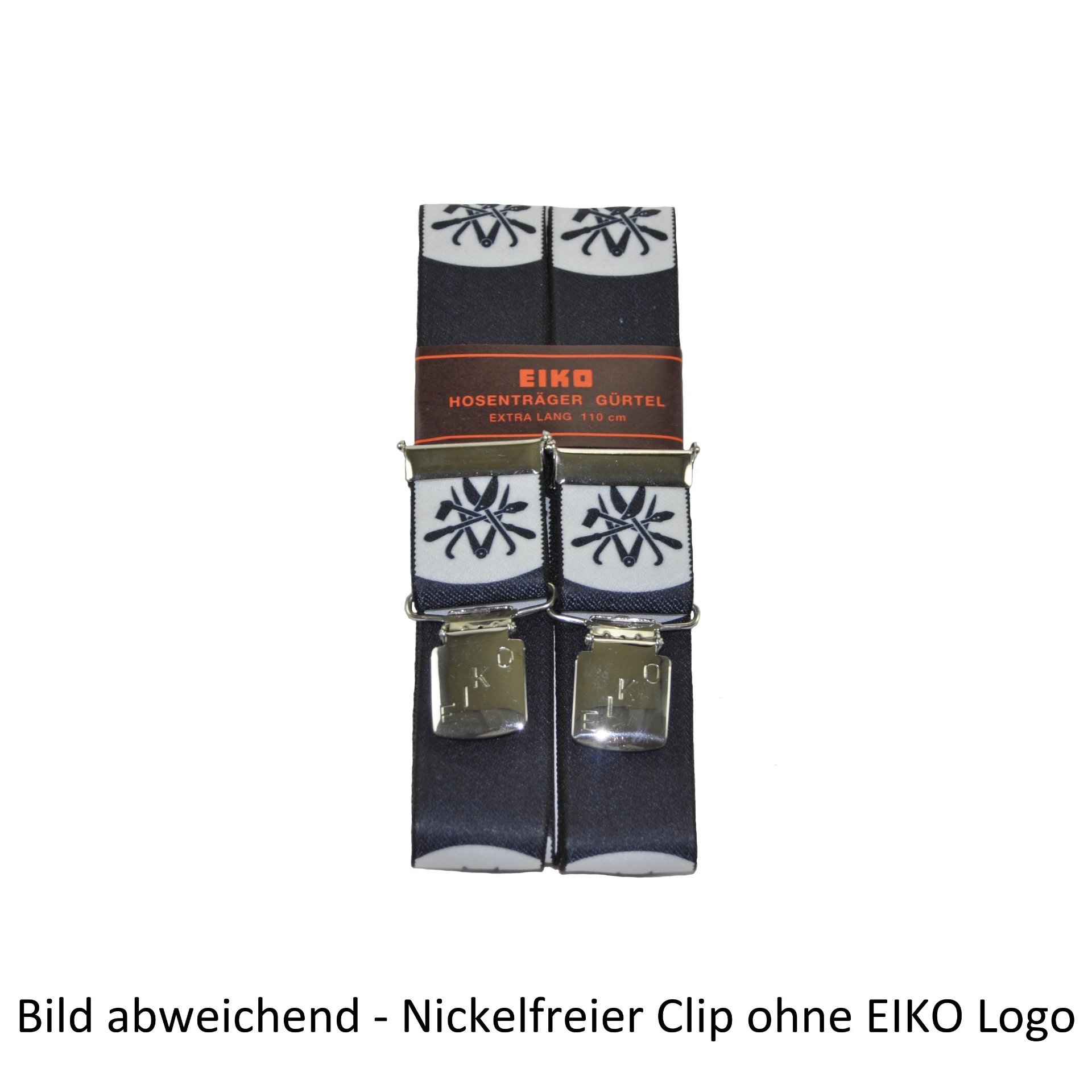 Hosenträger EIKO Clip nickelfrei, Zunftmotiv, 36mm, Leder-Rückenteil Klempner (204) 140cm
