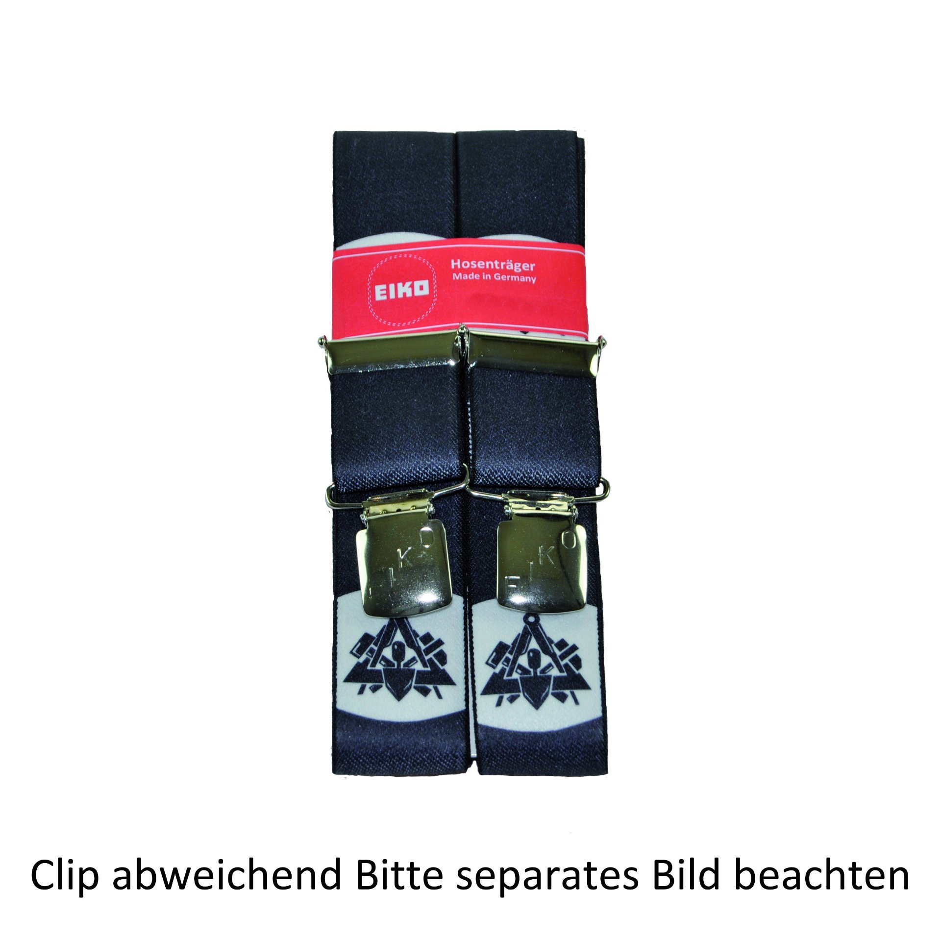 Hosenträger Zacken-Clip Zunftmotiv, 36mm, Metall-Rückenteil Maurer (202) 120cm
