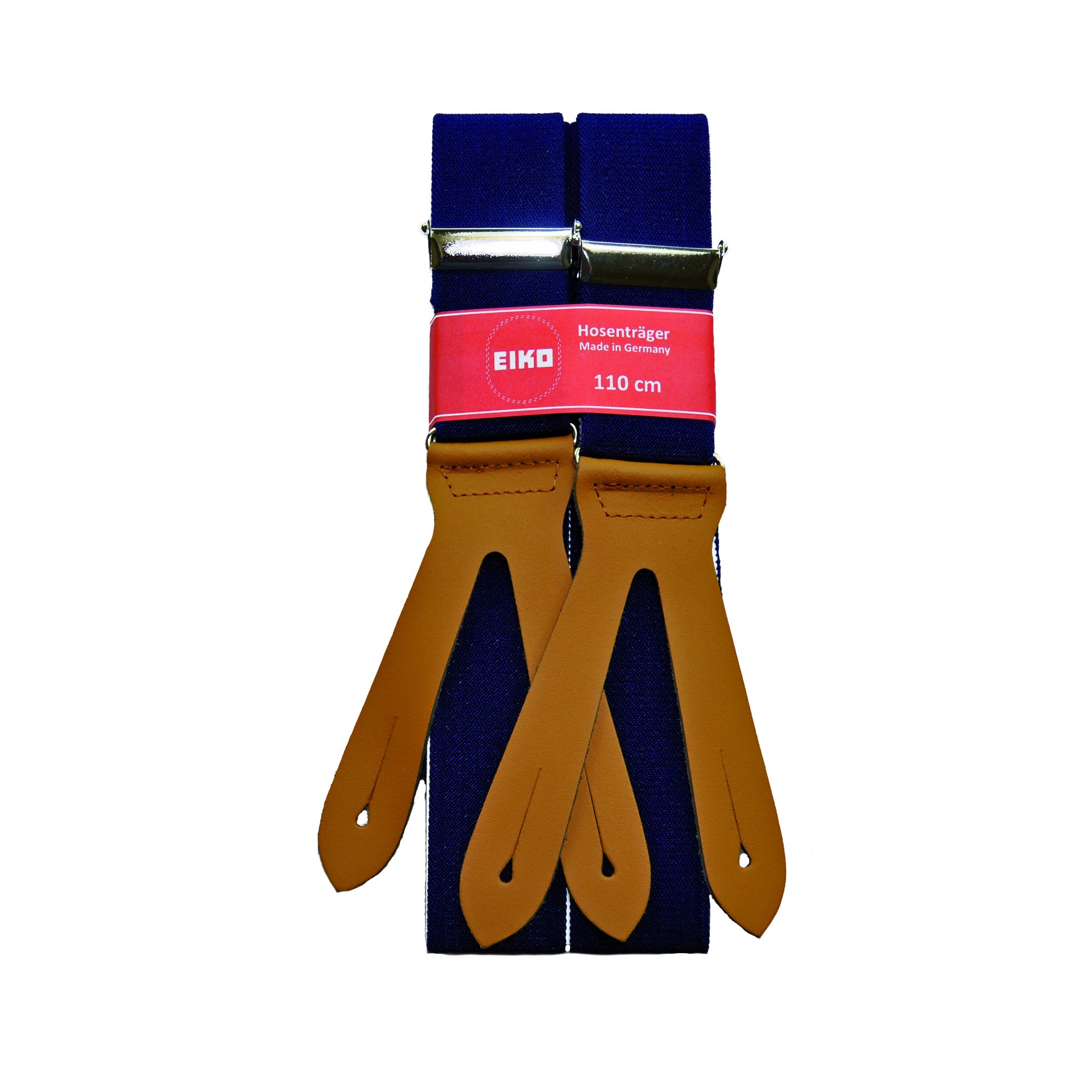 Hosenträger Lederpatten Lederrücken, uni, 36mm marine (51) 140cm