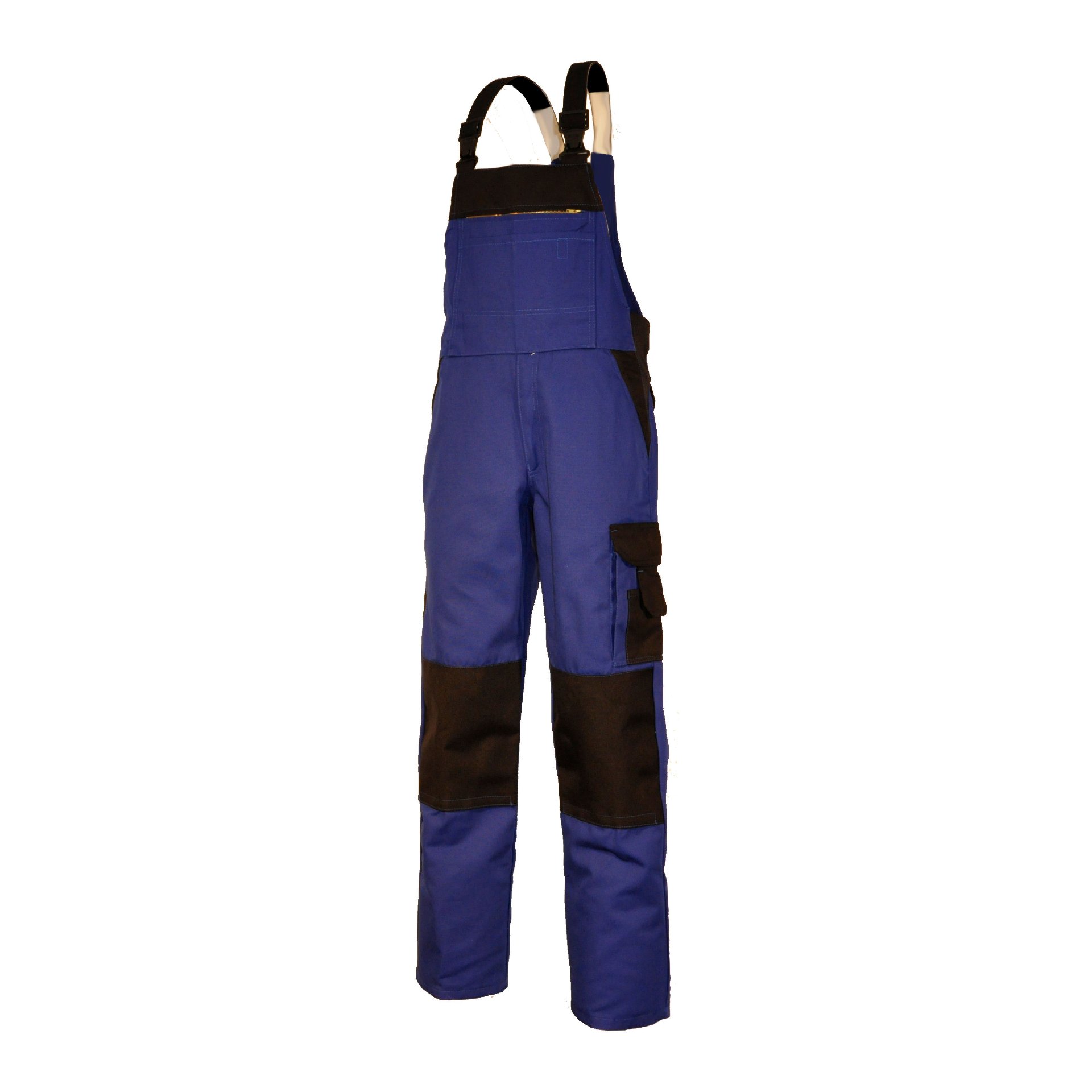 Latzhose, Cordura-Knie - Latzhose - Serie CANVAS POWERLINE - Canvas -   Kornblau / Schwarz - Größe: 48
