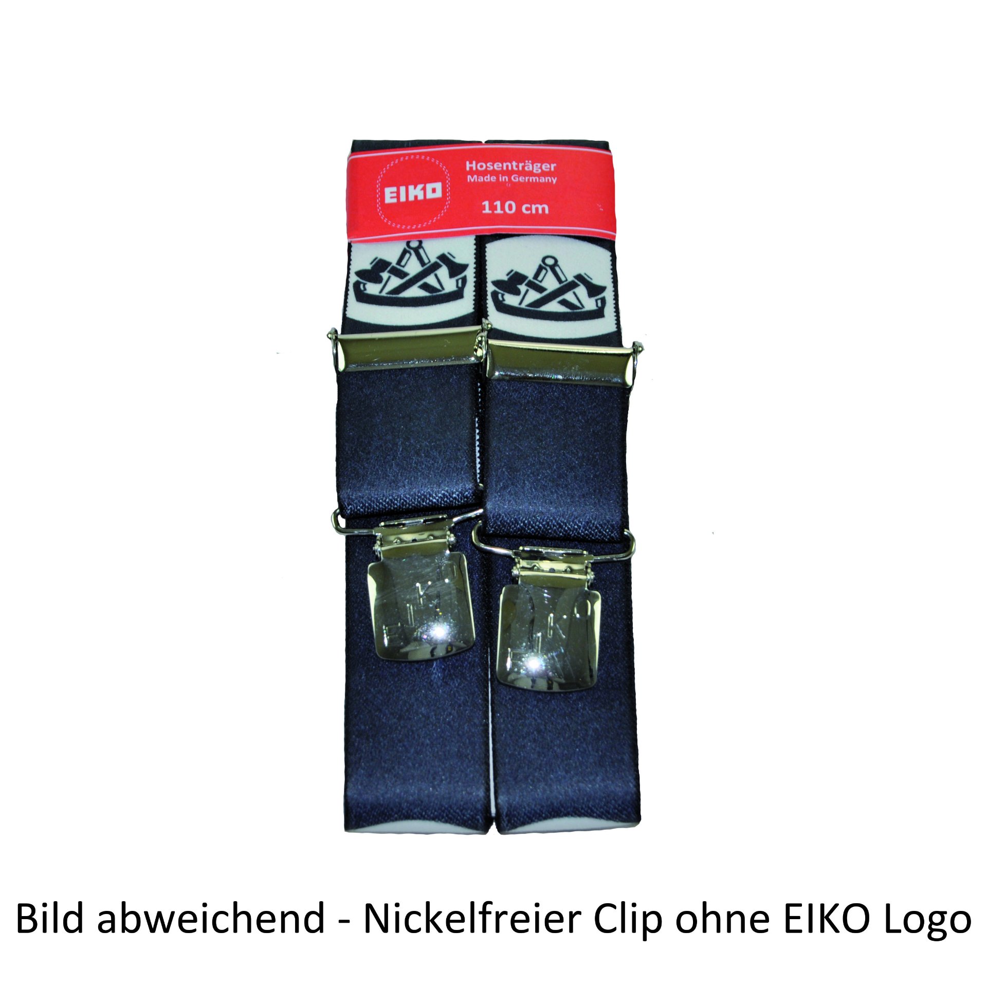Hosenträger EIKO Clip nickelfrei, Zunftmotiv, 36mm, Leder-Rückenteil Zimmermann (200) 140cm