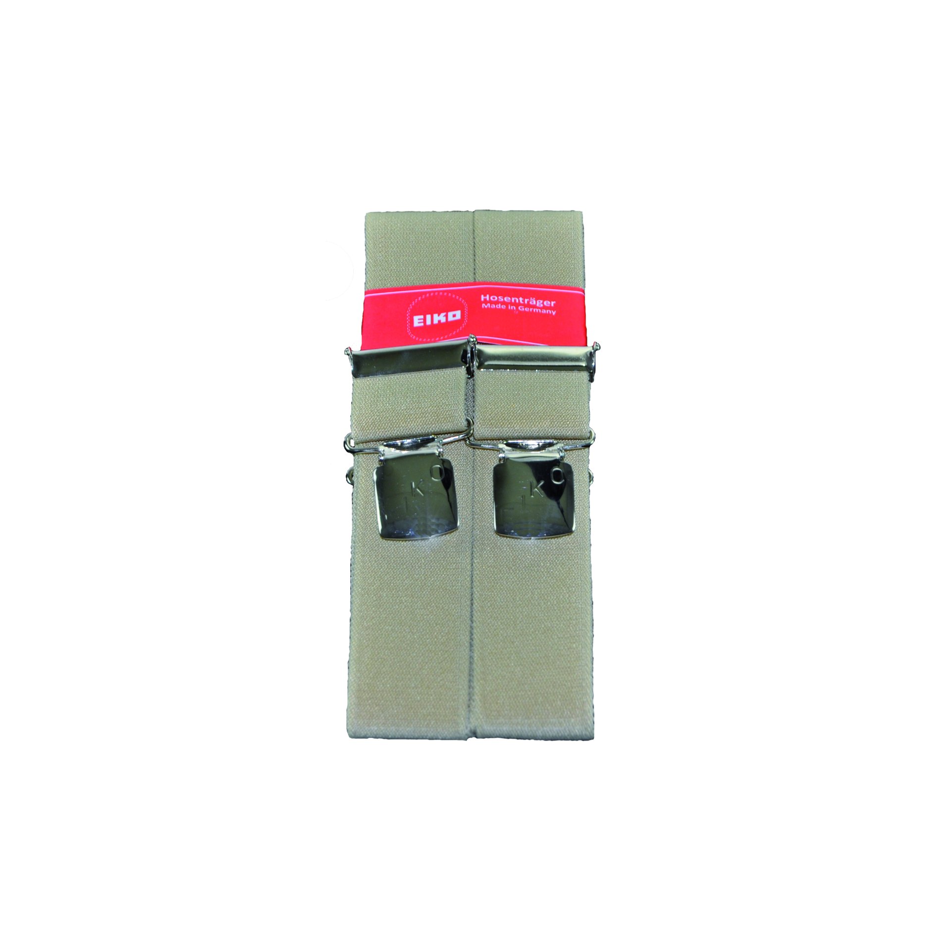 Hosenträger EIKO Clip uni 36mm, Leder-Rückenteil beige (30) 150cm