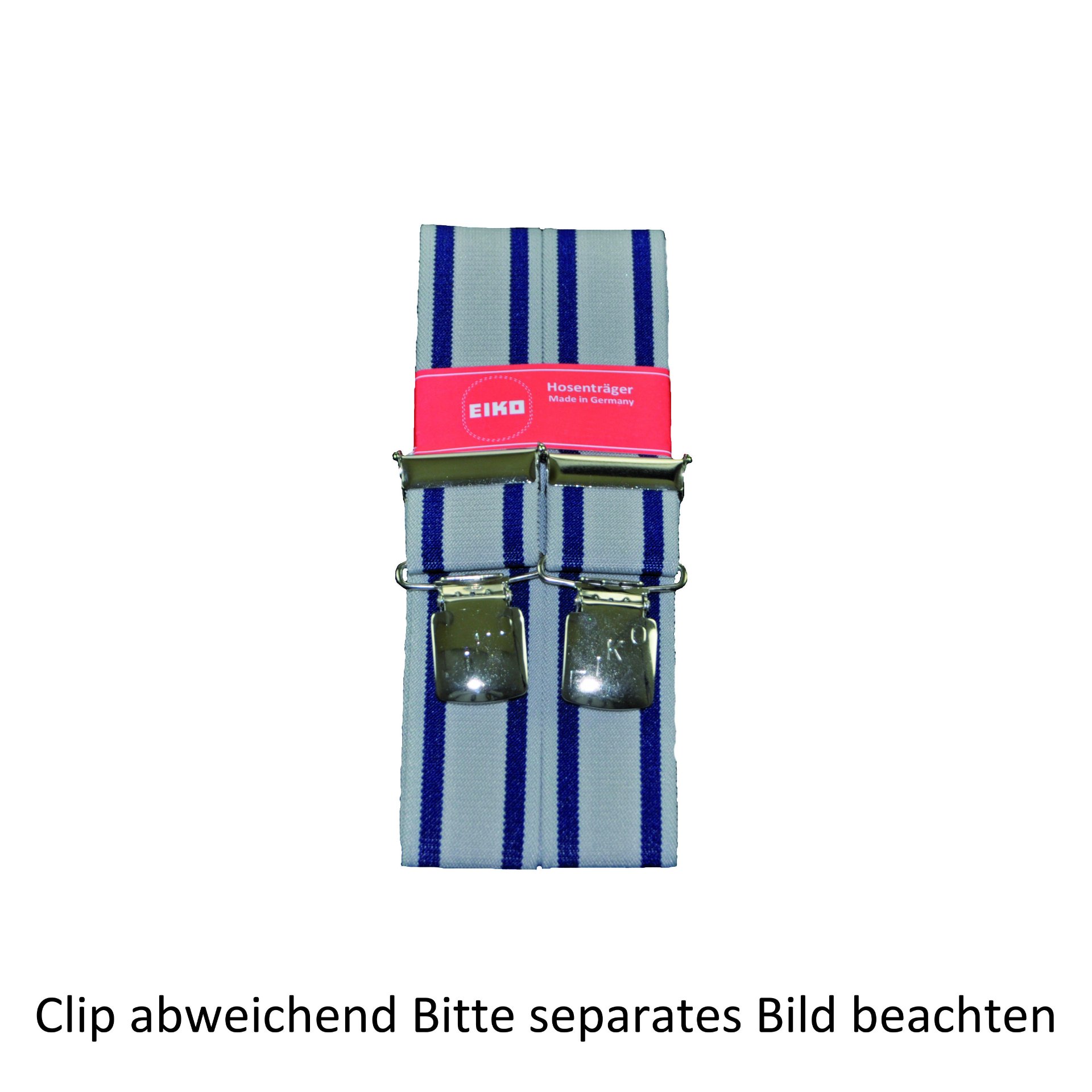 Hosenträger Zacken-Clip Herkules-Streifen, 36mm, Metall-Rückenteil kornblau (50) 160cm