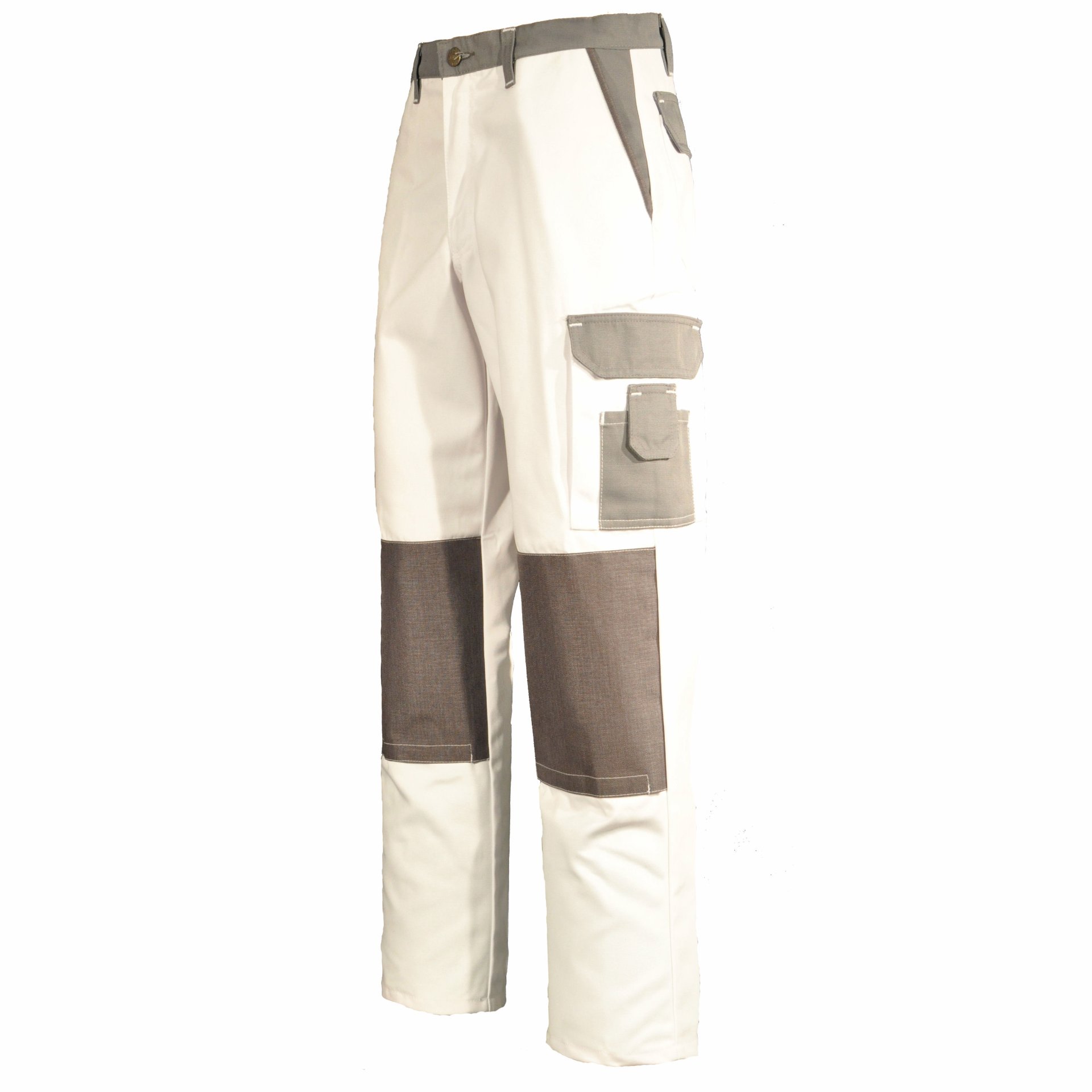 Bundhose, Cordura-Knie - Bundhose - Serie CANVAS POWERLINE - Canvas -   Weiß / Grau - Größe: 56