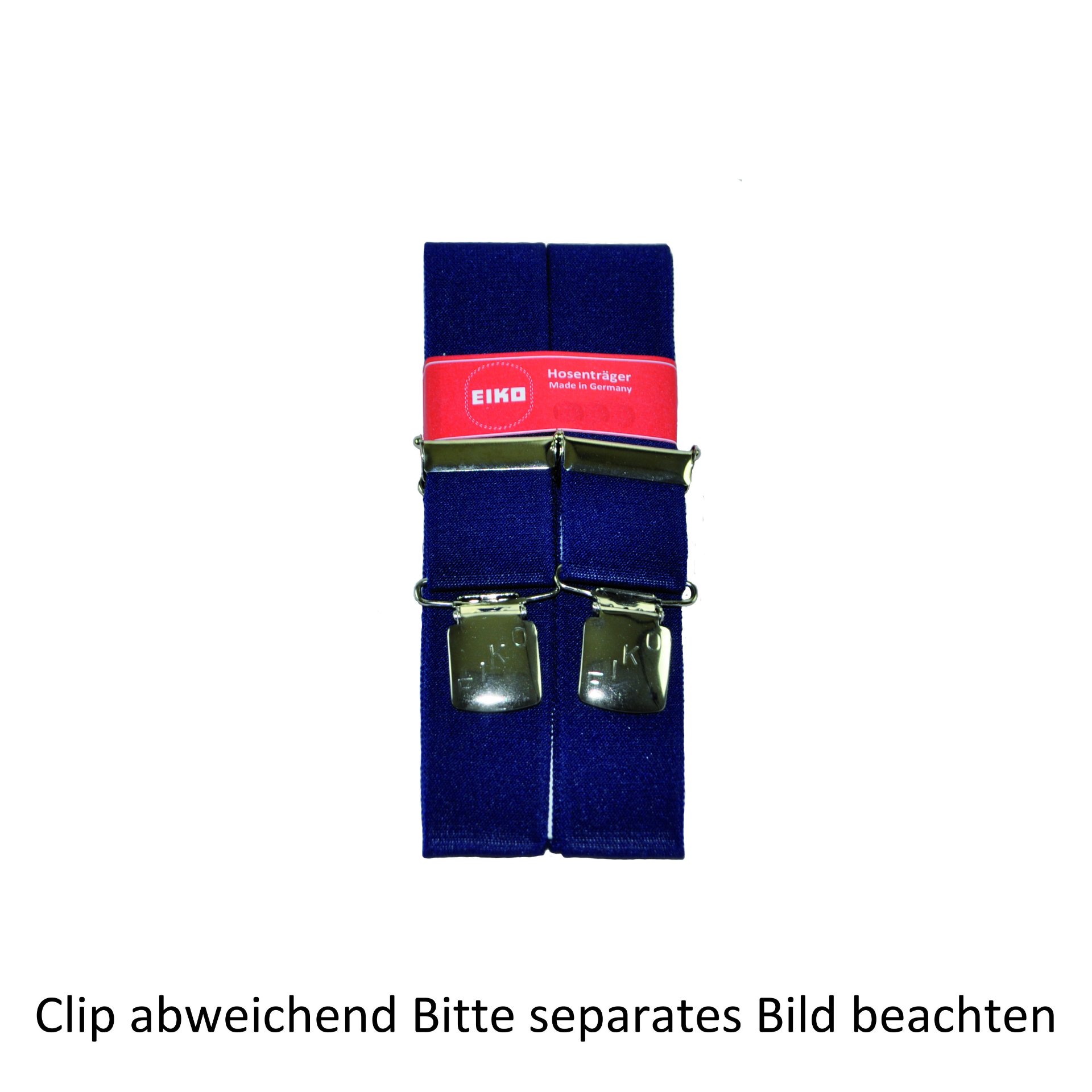 Hosenträger Zacken-Clip uni, 36mm, Metall-Rücken marine (51) 100cm