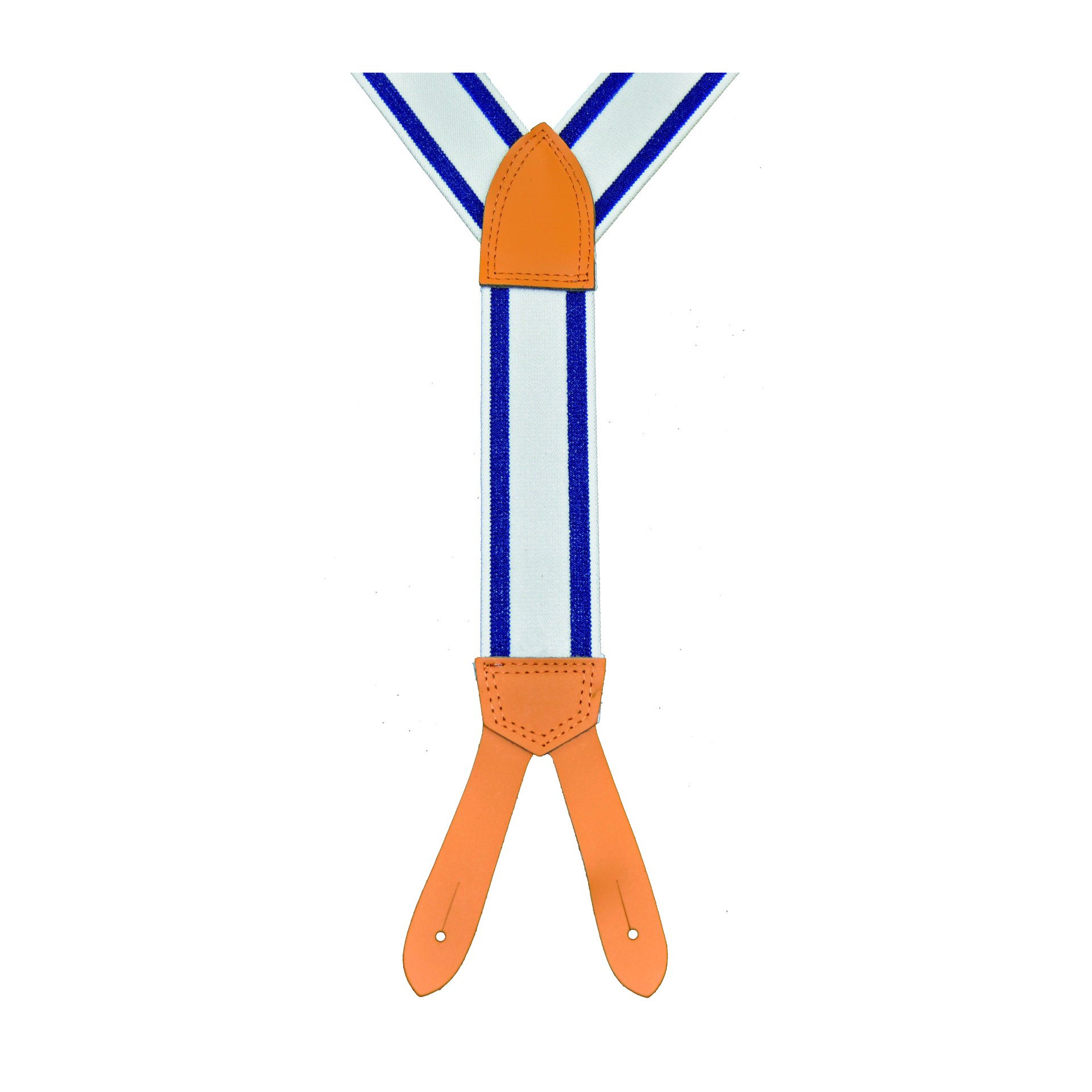 Hosenträger Lederpatten Lederrücken, Herkules-Streifen, 36mm kornblau (50) 130cm