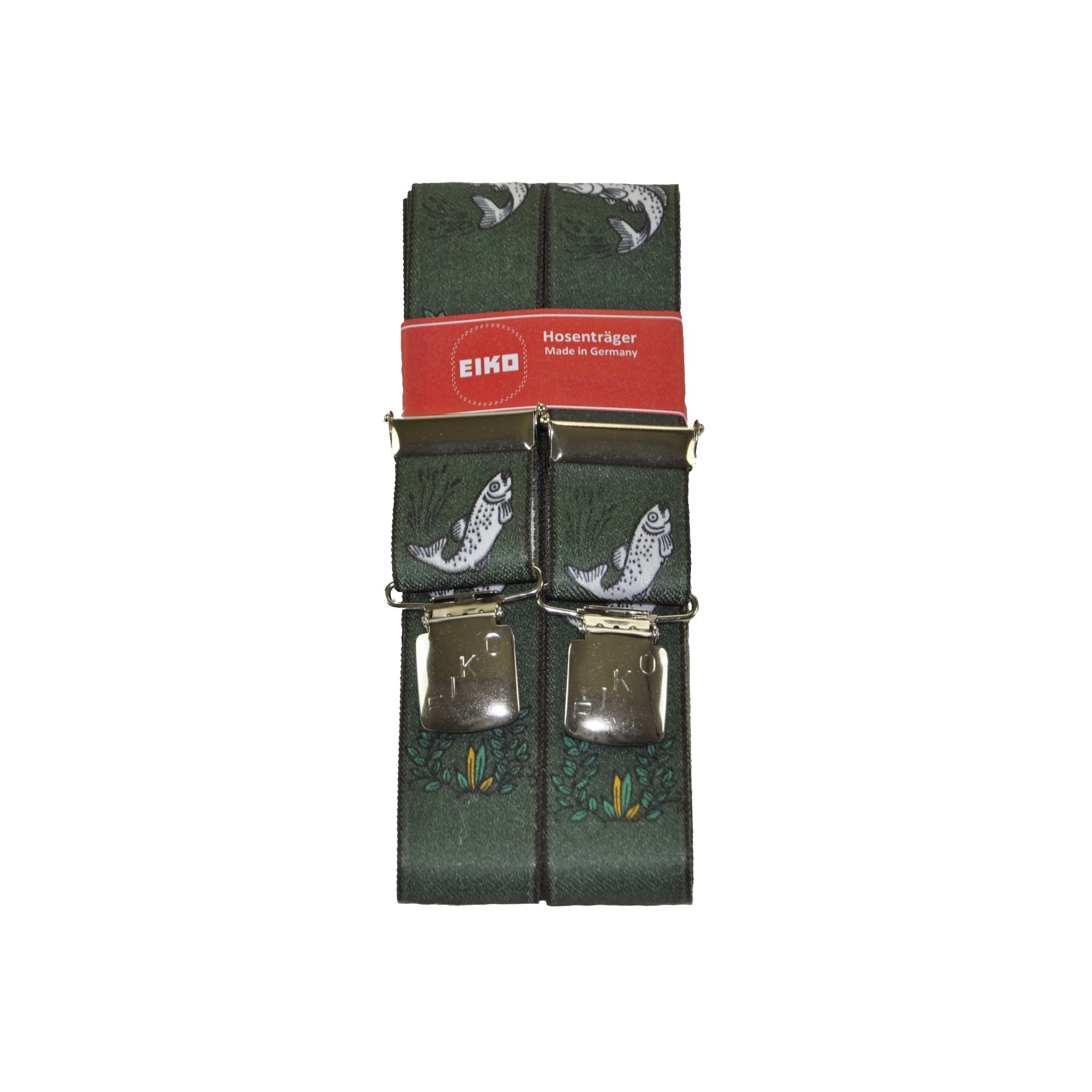 Hosenträger EIKO Clip Motivdruck, 36mm, Metall-Rückenteil Angler (301) 160cm