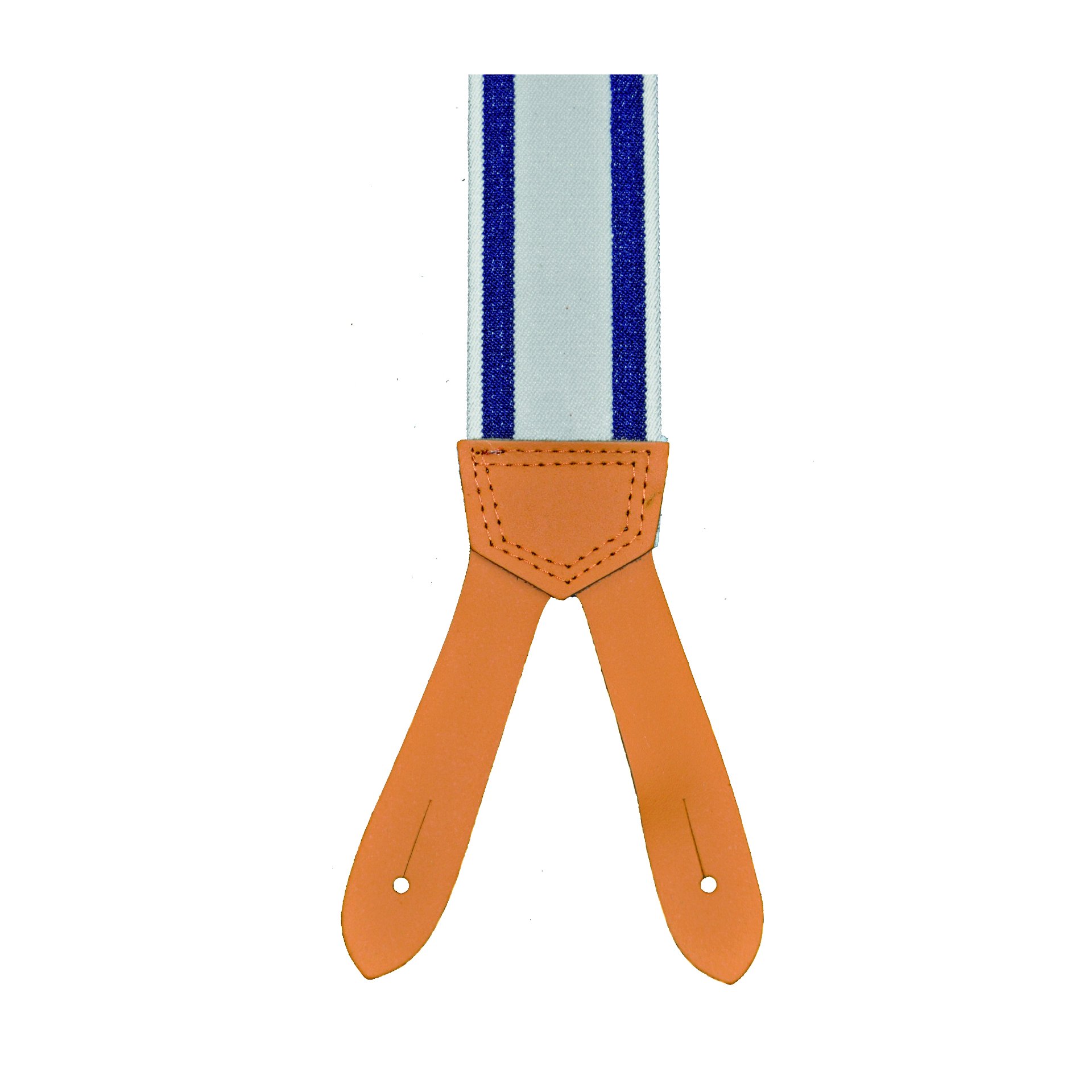 Hosenträger Lederpatten Lederrücken, Herkules-Streifen, 36mm kornblau (50) 130cm