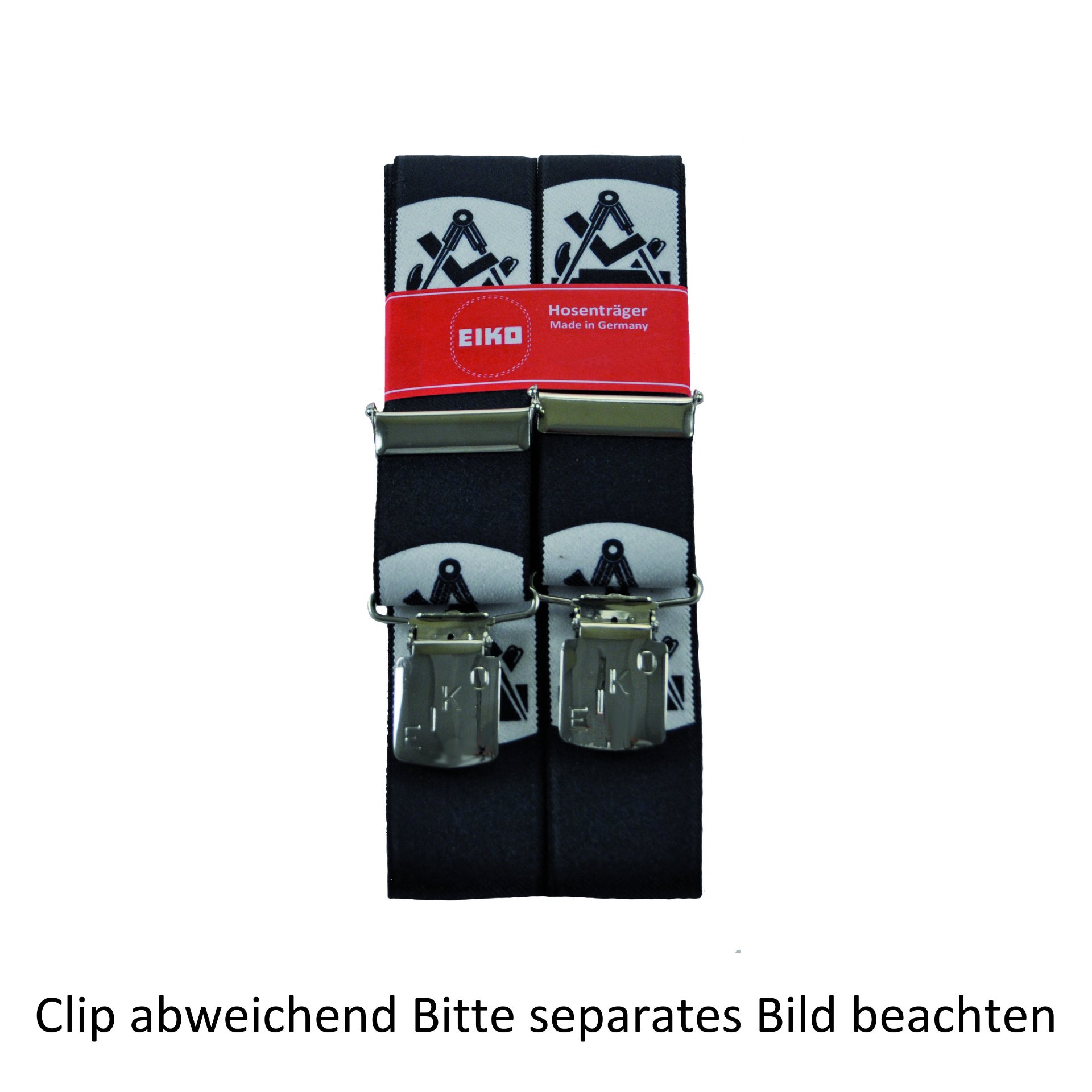 Hosenträger Zacken-Clip Zunftmotiv, 36mm, Metall-Rückenteil Tischler (203) 120cm