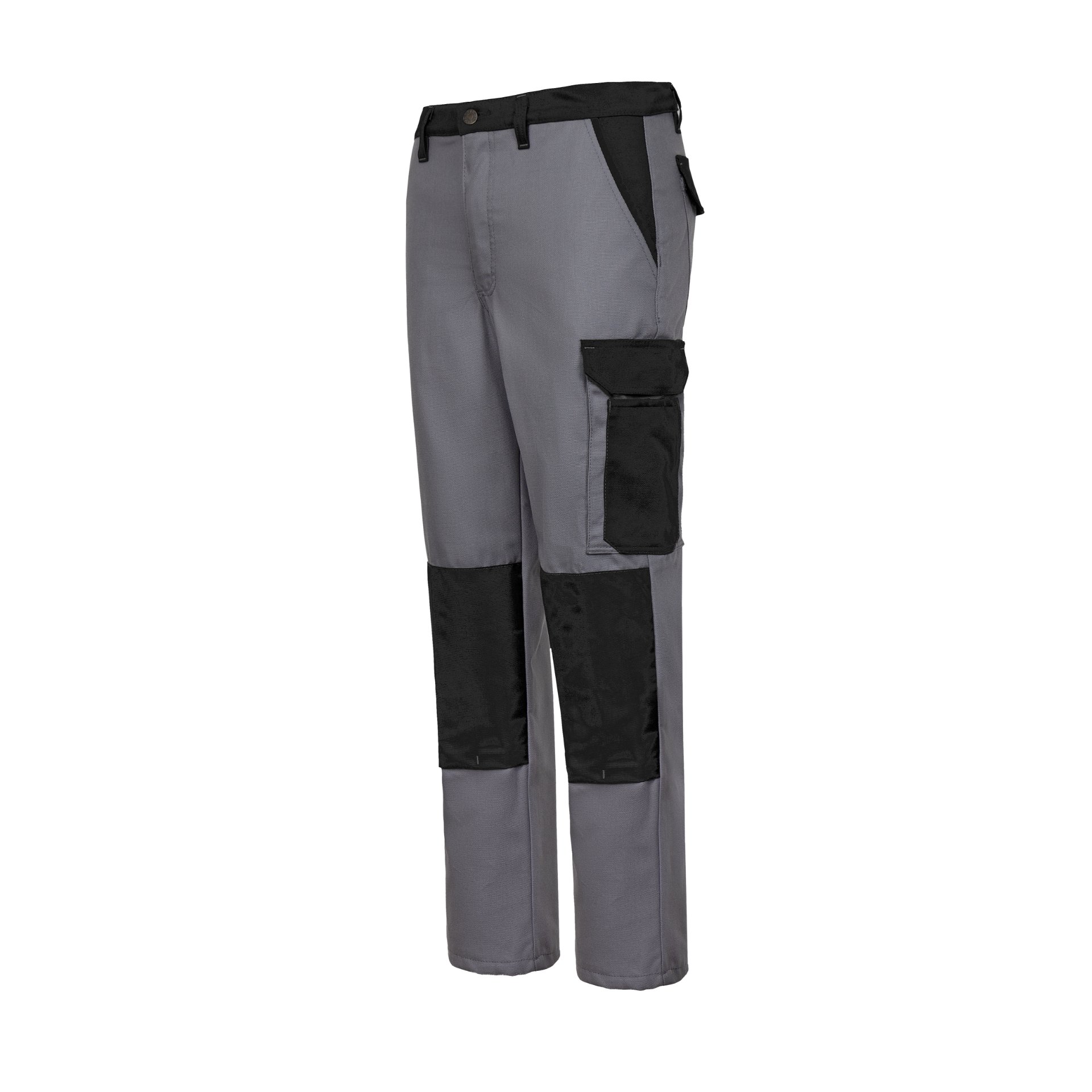 Bundhose, Cordura-Knie - Bundhose - Serie CANVAS POWERLINE - Canvas -   Grau / Schwarz abgesetzt - Größe: 56
