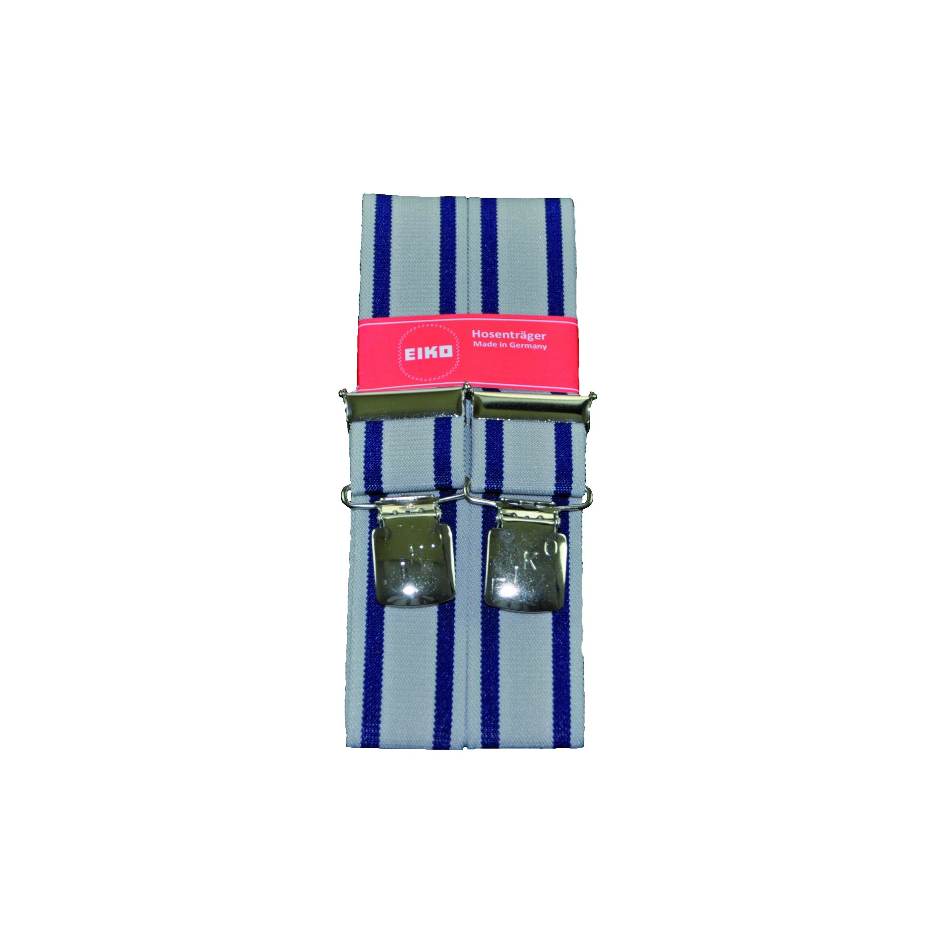 Hosenträger EIKO Clip Herkules-Streifen, 36mm, Leder-Rückenteil kornblau (50) 110cm