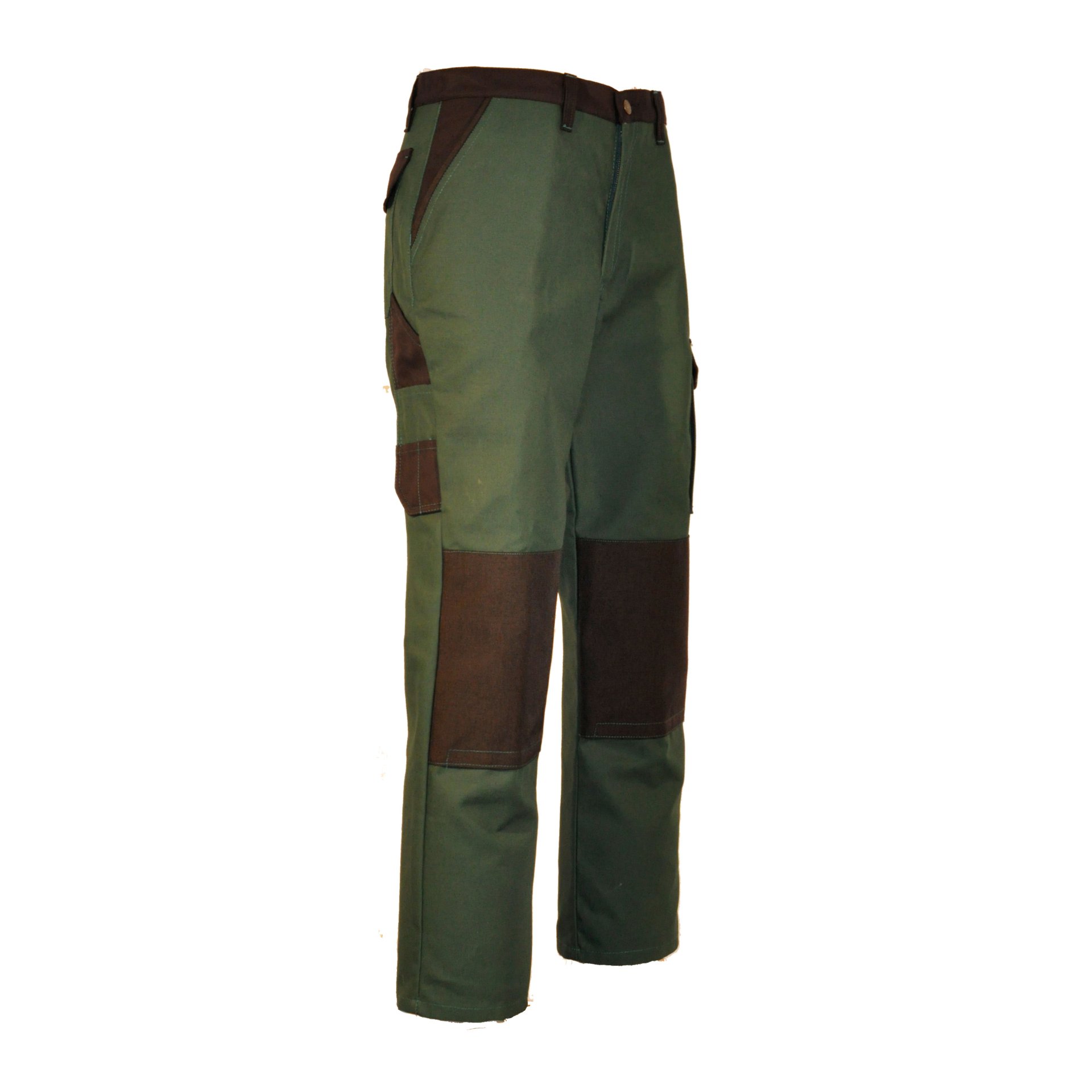 Bundhose, Cordura-Knie - Bundhose - Serie CANVAS POWERLINE - Canvas -   Grün / Schwarz abgesetzt - Größe: 56
