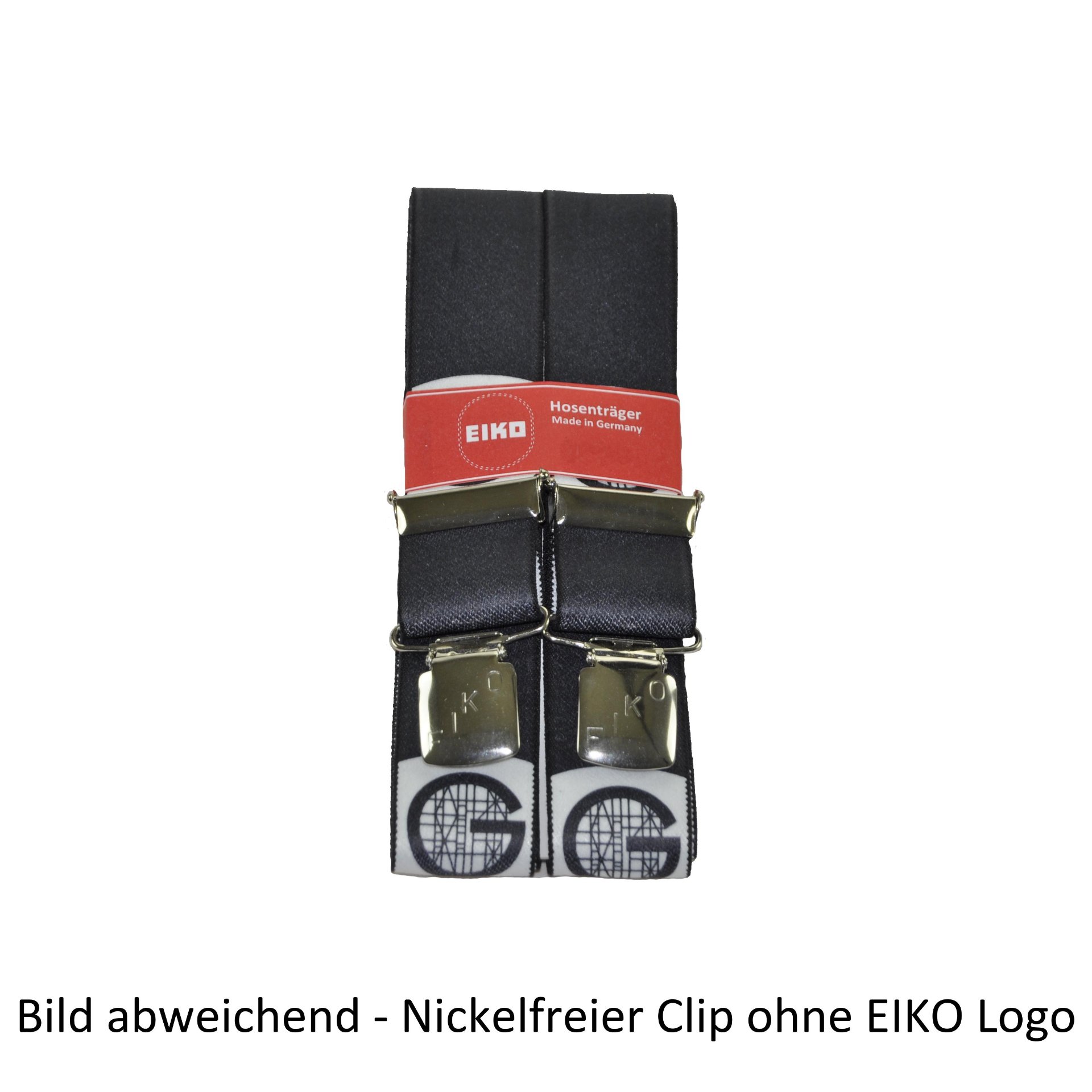 Hosenträger EIKO Clip nickelfrei, Zunftmotiv, 36mm, Leder-Rückenteil Gerüstbau (205) 140cm