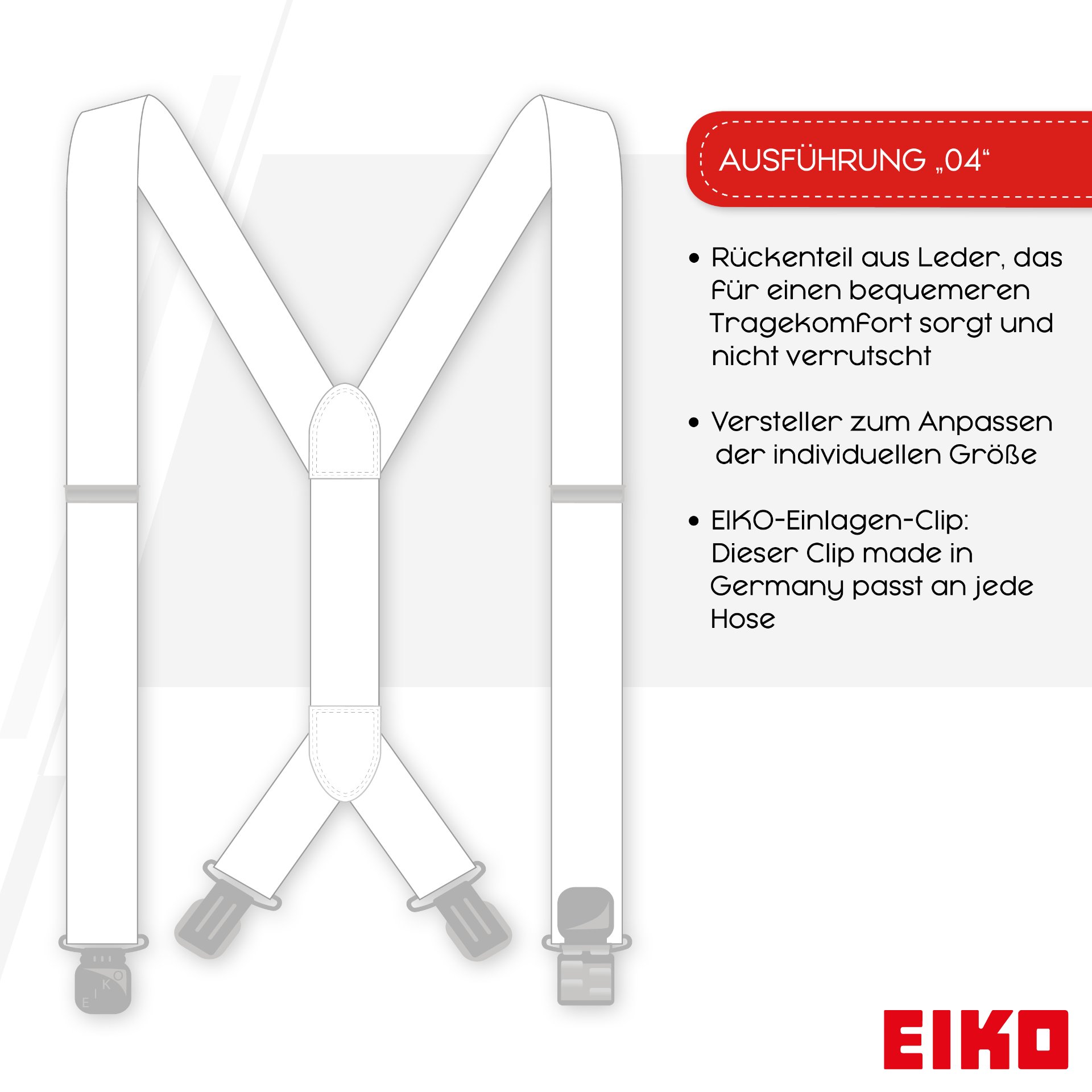 EIKO Clip, Zunftwerkzeuge, 36 mm, Leder-Rückenteil, rot / Maurer (8202), 150