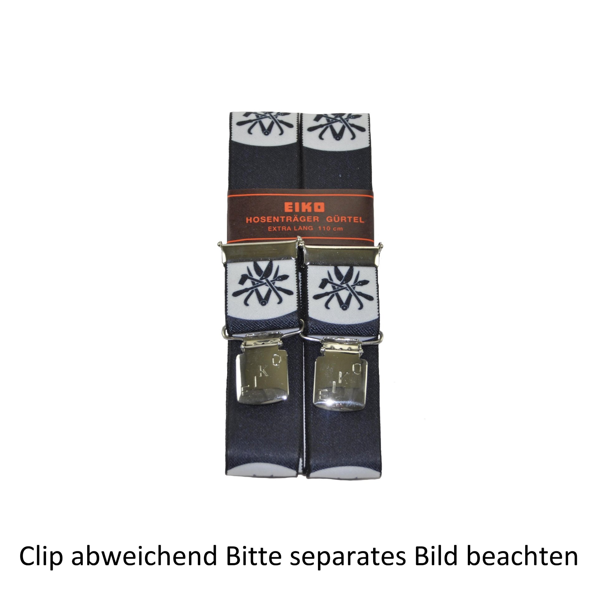 Hosenträger Zacken-Clip Zunftmotiv, 36mm, Metall-Rückenteil Klempner (204) 120cm